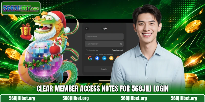 Clear member access notes for 568JILI login