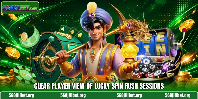 Clear player view of Lucky Spin Rush sessions