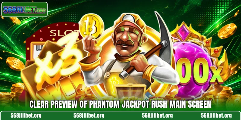 Clear preview of Phantom Jackpot Rush main screen