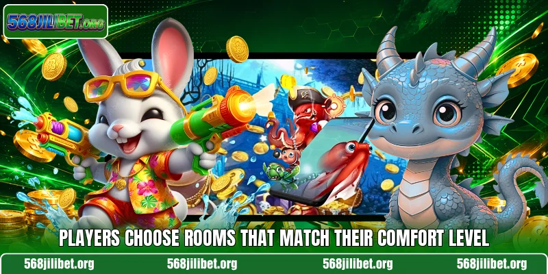 Players choose rooms that match their comfort level