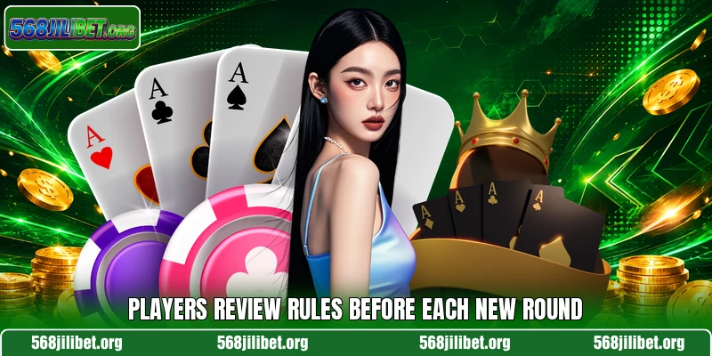Players review rules before each new round