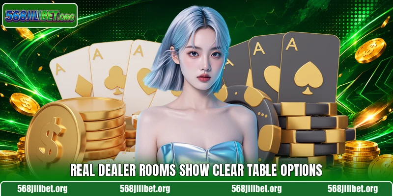 Real dealer rooms show clear table options
