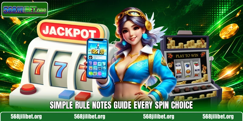 Simple rule notes guide every spin choice